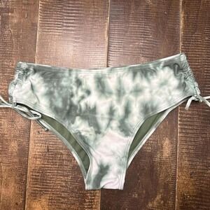 Cyn & Luca Green Tie-Dye Bikini Bottoms with Medium Seat Coverage